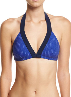 Diane von Furstenberg Banded Dotted Bikini Swim Top