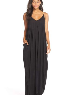 V-Back Cover-Up Maxi Dress