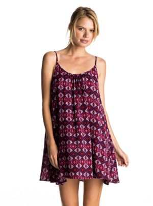 Windy Fly Away Print Cover Up Dress – Grape